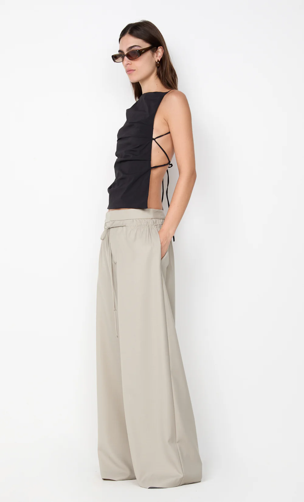 ALLIRA TIE TOP - BLACK - Image 2