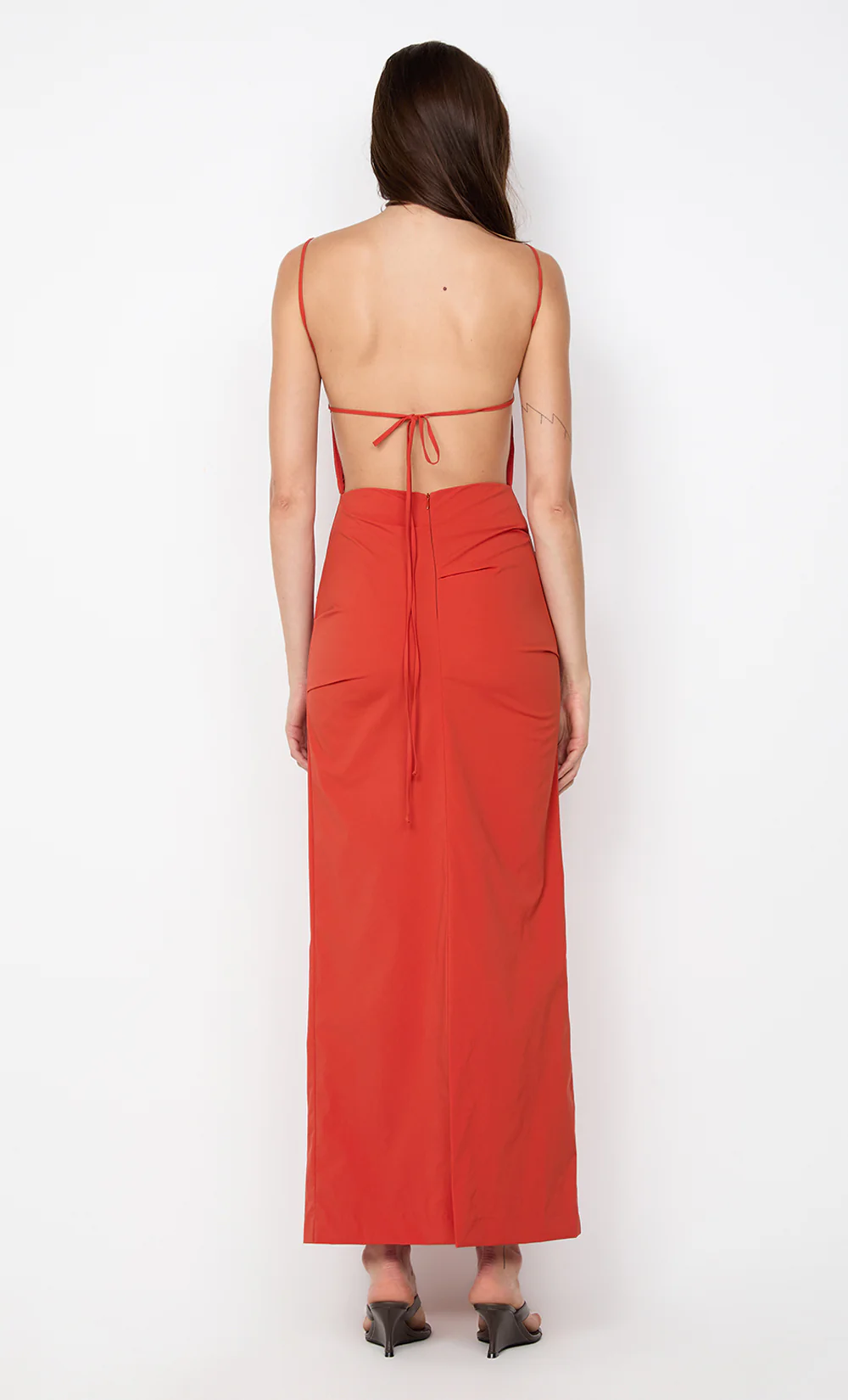 ALLIRA TUCK MAXI DRESS - BURNT ORANGE - Image 3