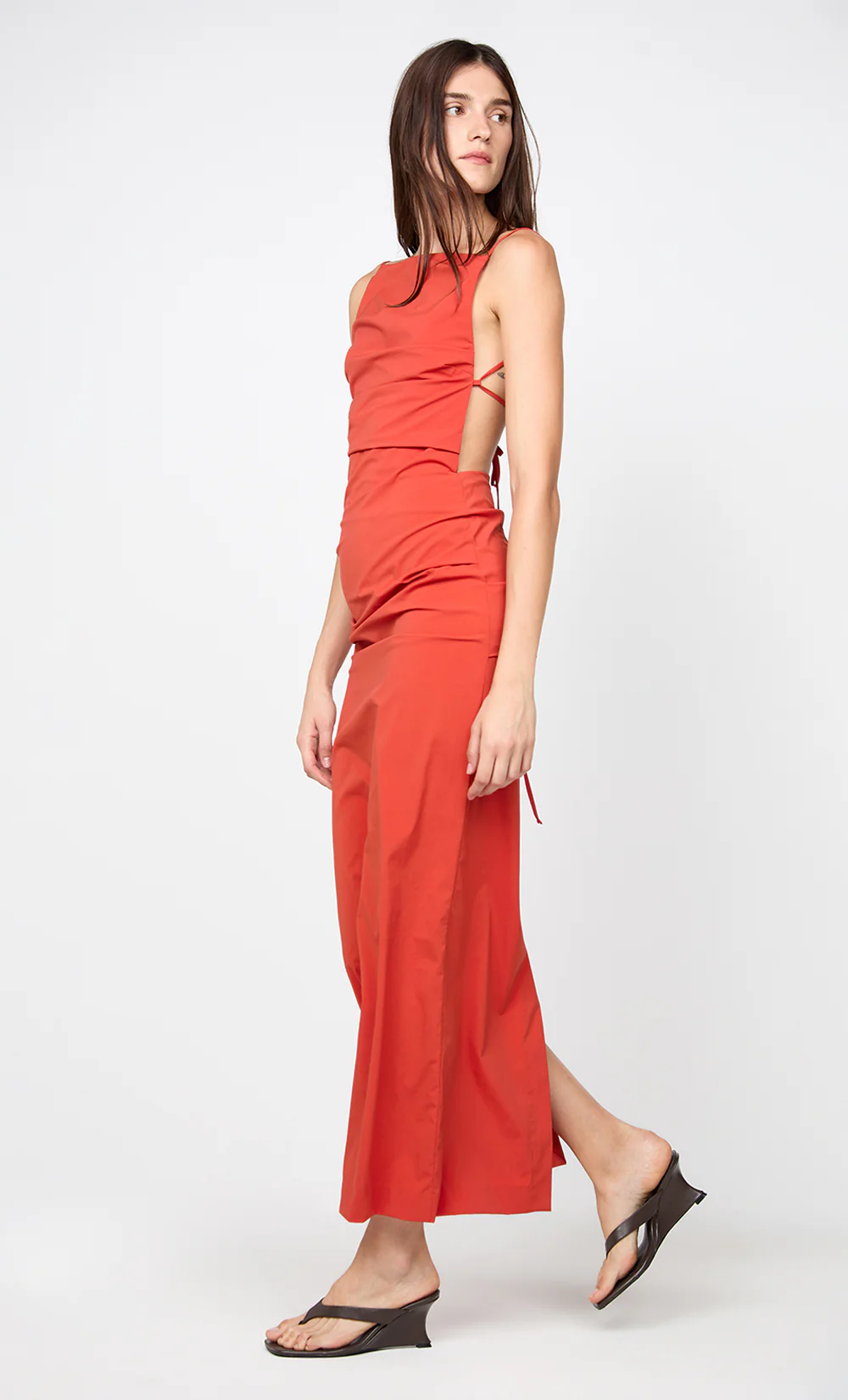 ALLIRA TUCK MAXI DRESS - BURNT ORANGE - Image 6