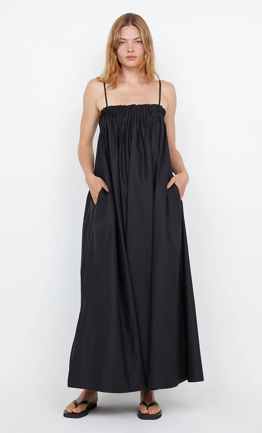 ALUCA PINTUCK MAXI DRESS - BLACK - Image 5
