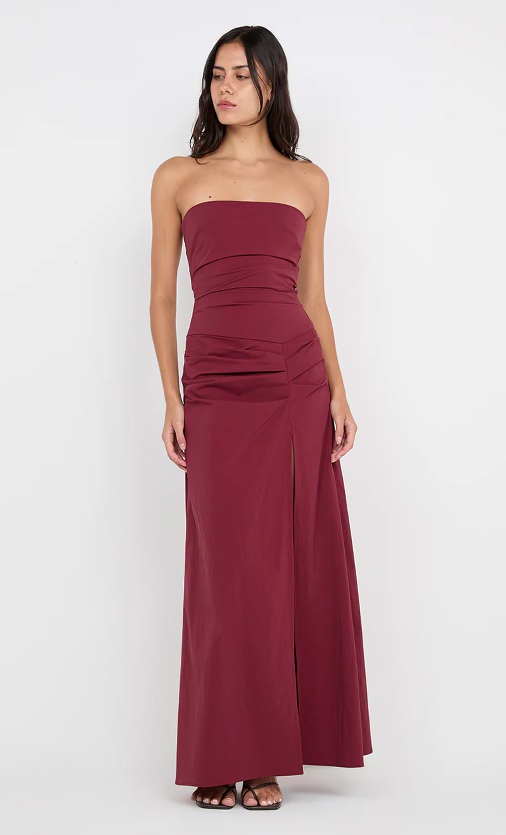 ANGELINA STRAPLESS MAXI DRESS - PLUM - Image 3