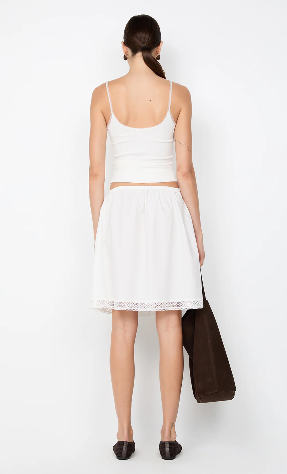 ARABELLE MIDI SKIRT - WHITE - Image 5