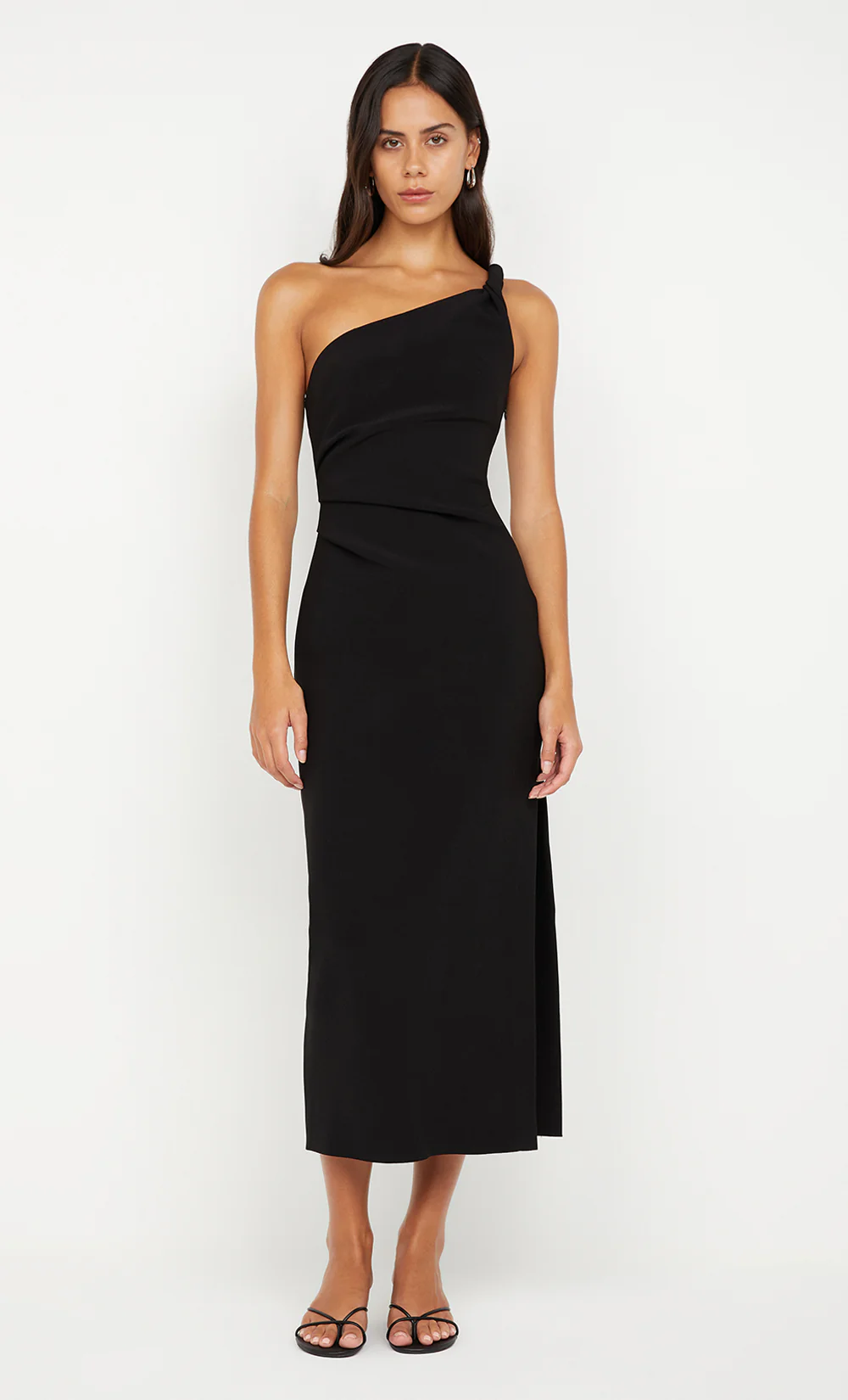 ARIVEN ASYM MIDI DRESS - BLACK - Image 3