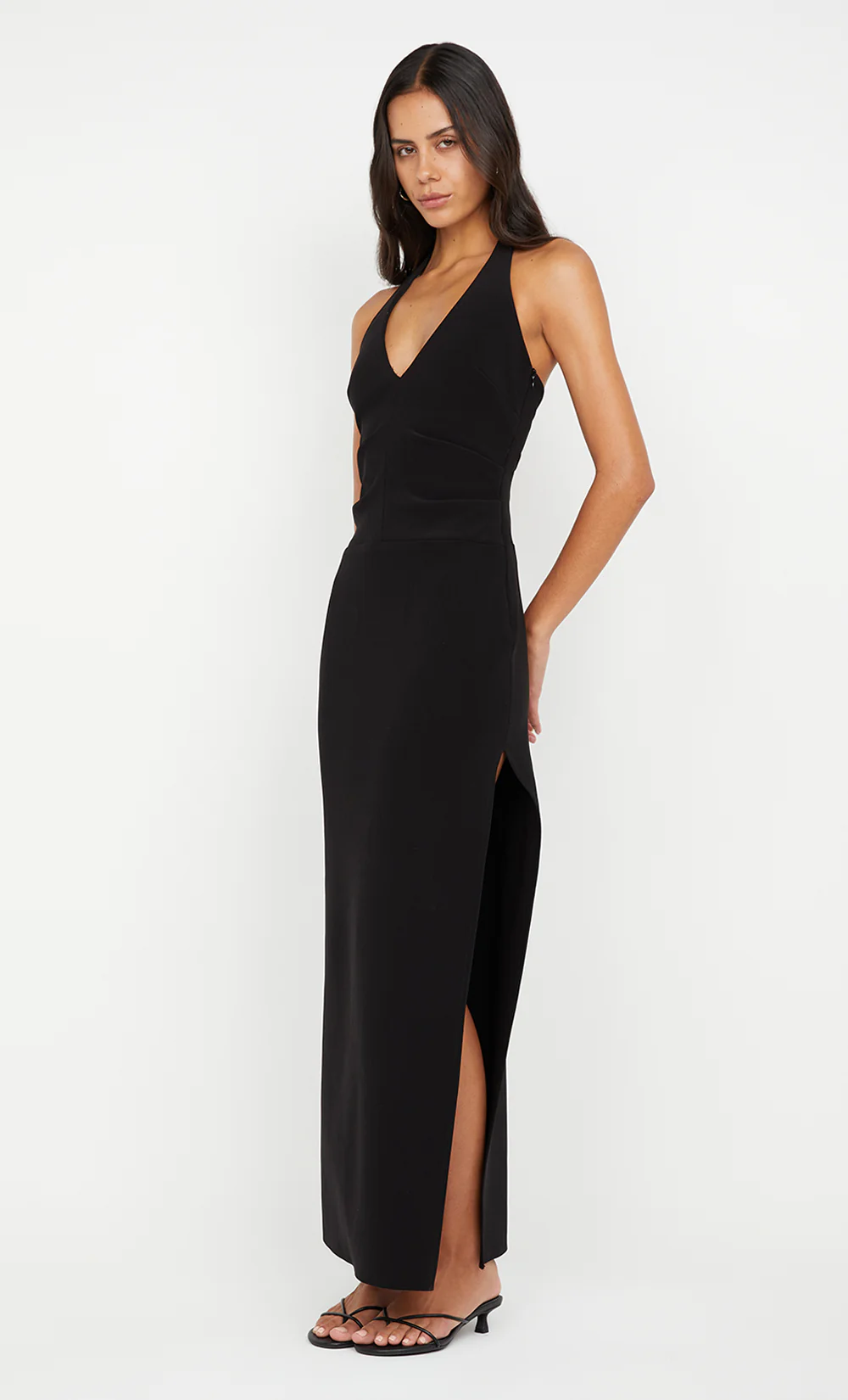 ARIVEN HALTER MAXI DRESS - BLACK - Image 4