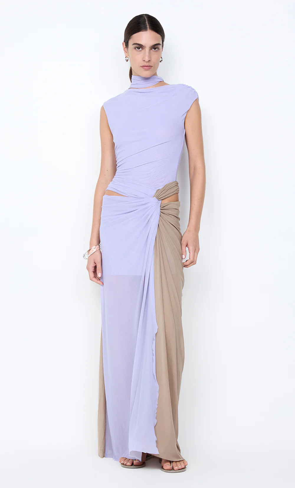 CONNI TWIST MAXI DRESS - WISTERIA/TAUPE - Image 3