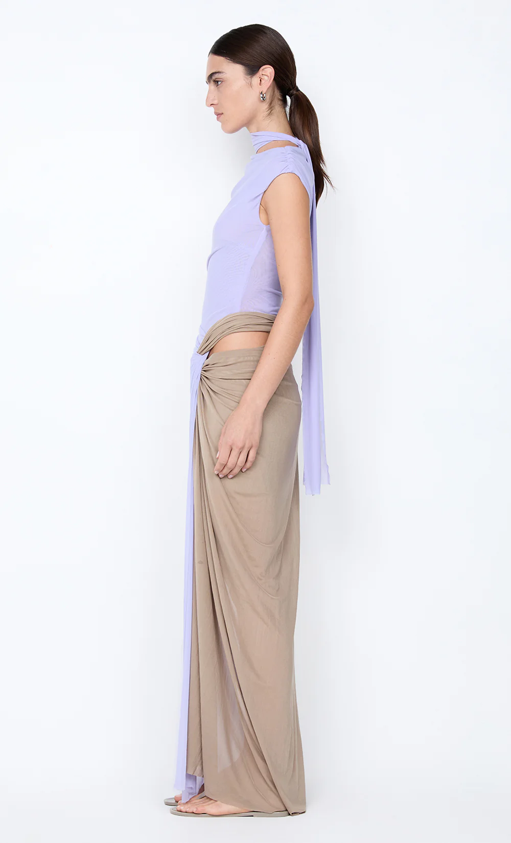 CONNI TWIST MAXI DRESS - WISTERIA/TAUPE - Image 4