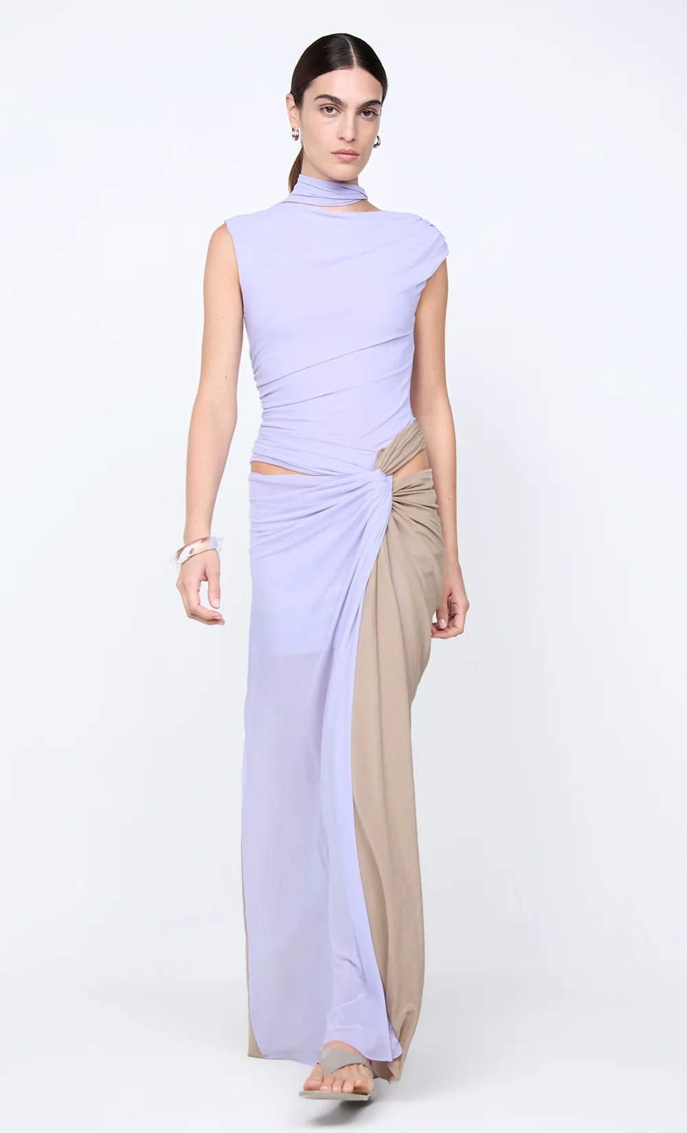 CONNI TWIST MAXI DRESS - WISTERIA/TAUPE - Image 6