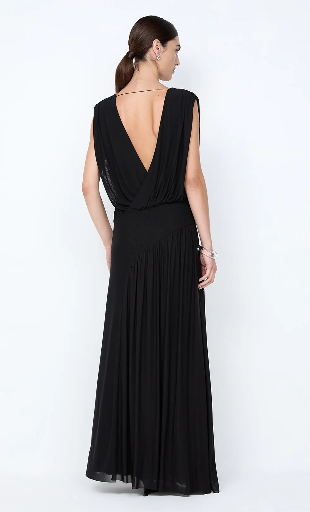 ASHLAN V NECK MAXI DRESS - BLACK - Image 2