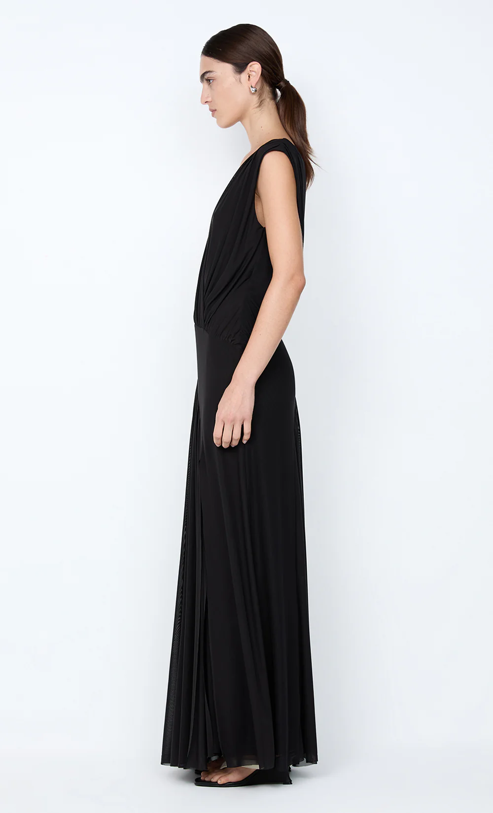 ASHLAN V NECK MAXI DRESS - BLACK - Image 6