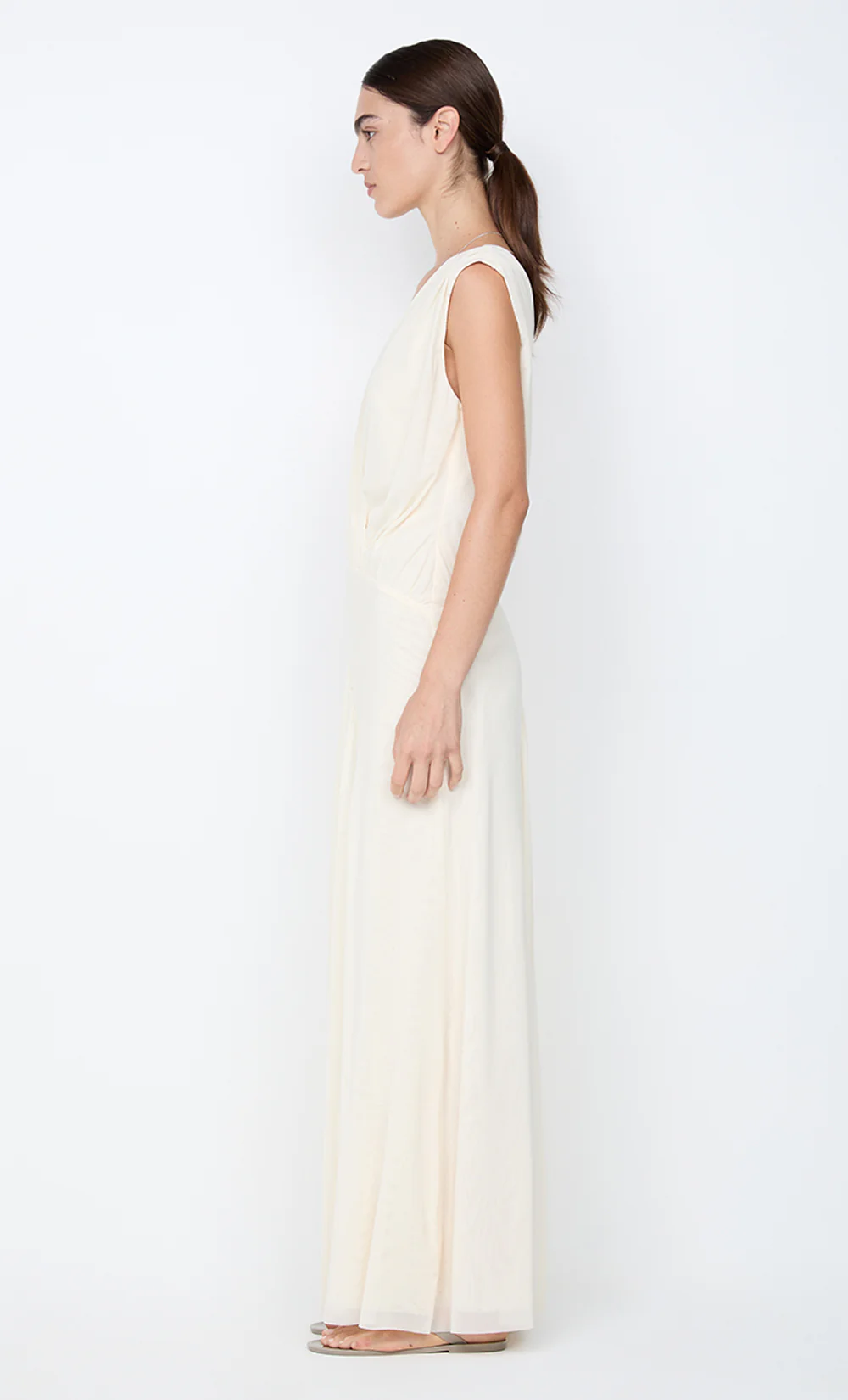 ASHLAN V NECK MAXI DRESS - BUTTERCREAM - Image 5