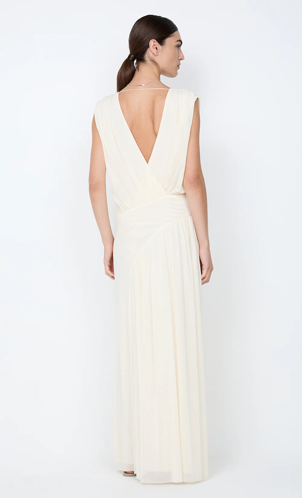 ASHLAN V NECK MAXI DRESS - BUTTERCREAM - Image 6