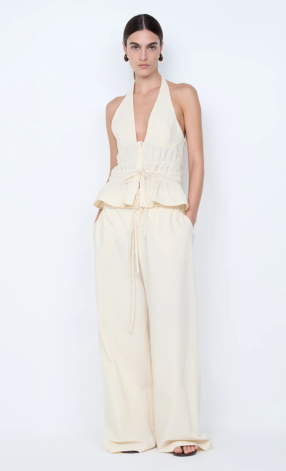 ASTRID HALTER TOP - ECRU