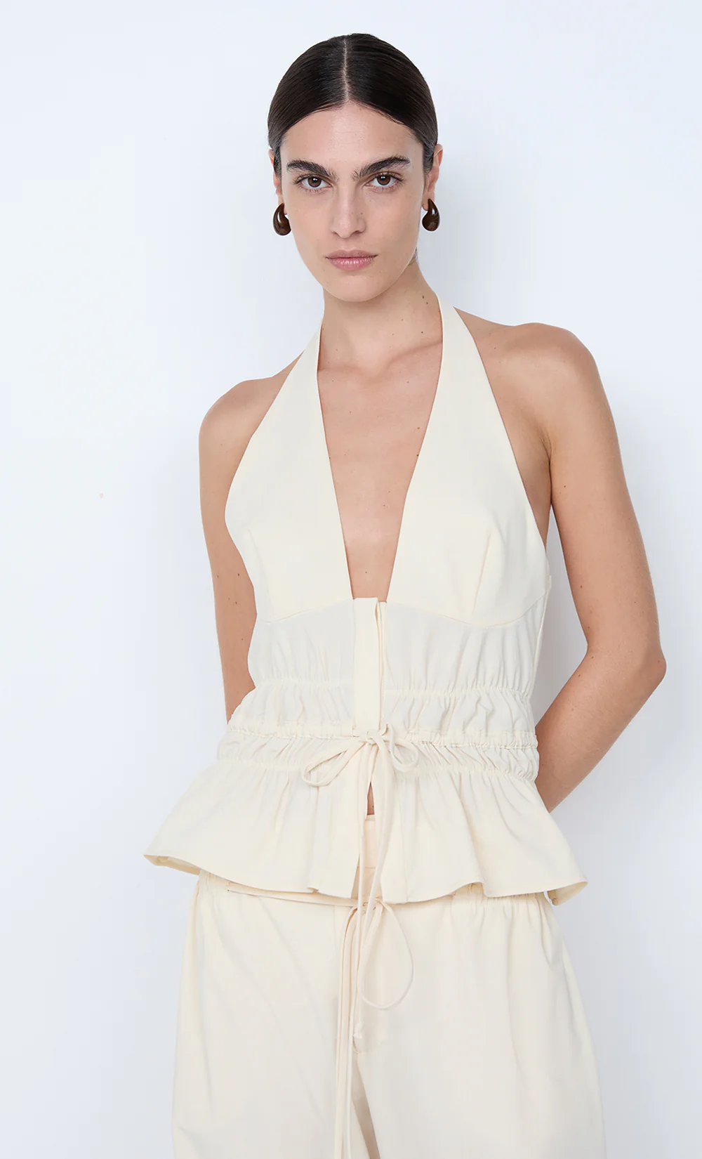 ASTRID HALTER TOP - ECRU - Image 3