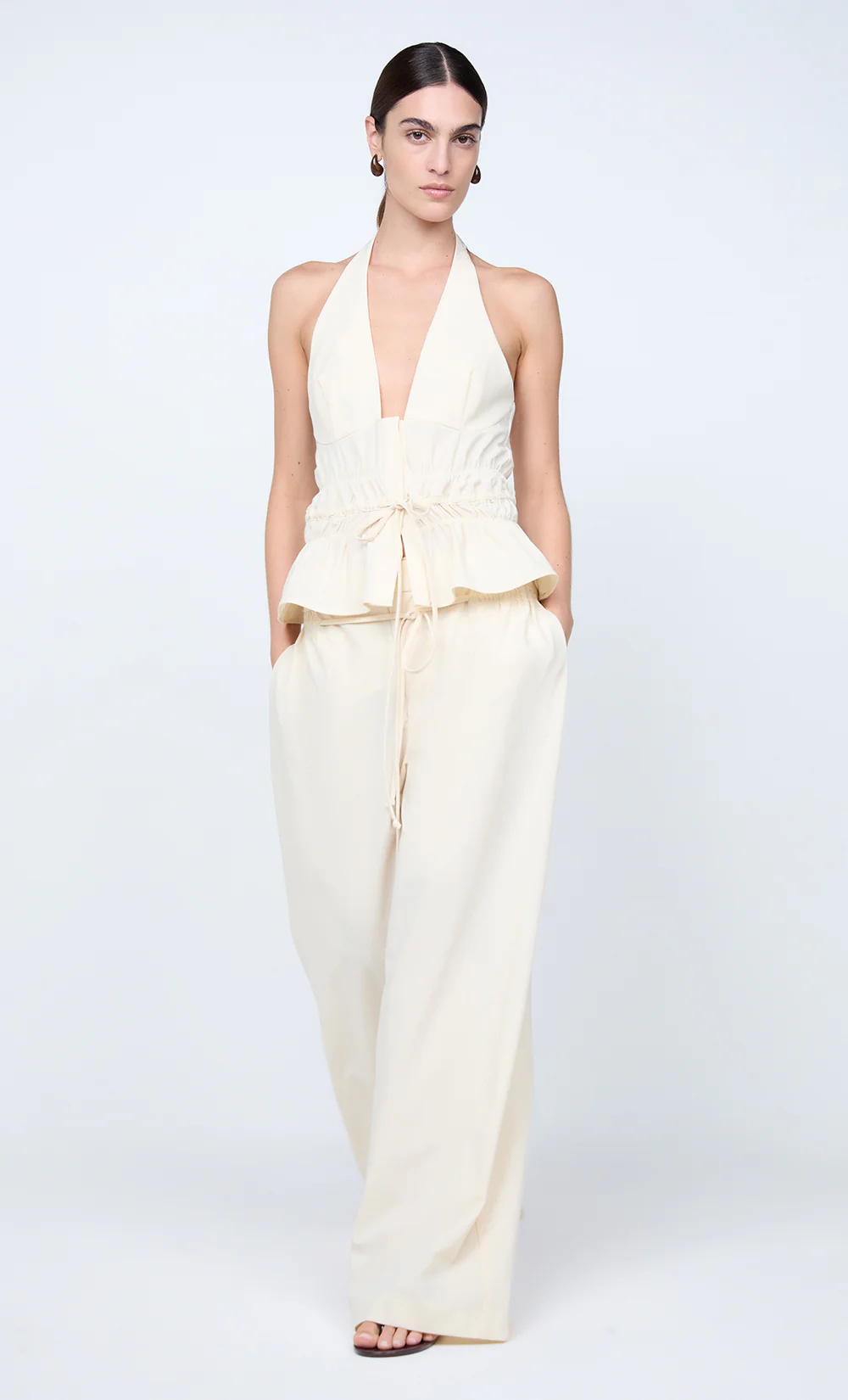 ASTRID WIDE LEG PANT - ECRU - Image 3