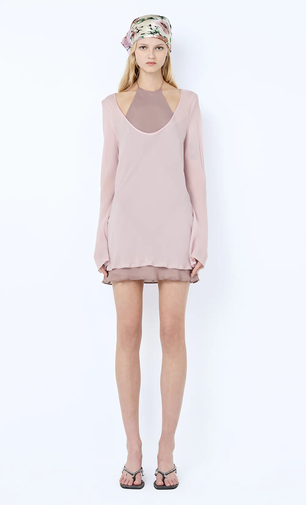 AUGUSTIN LAYERED MINI DRESS - MAUVE/MAUVE SMOKE