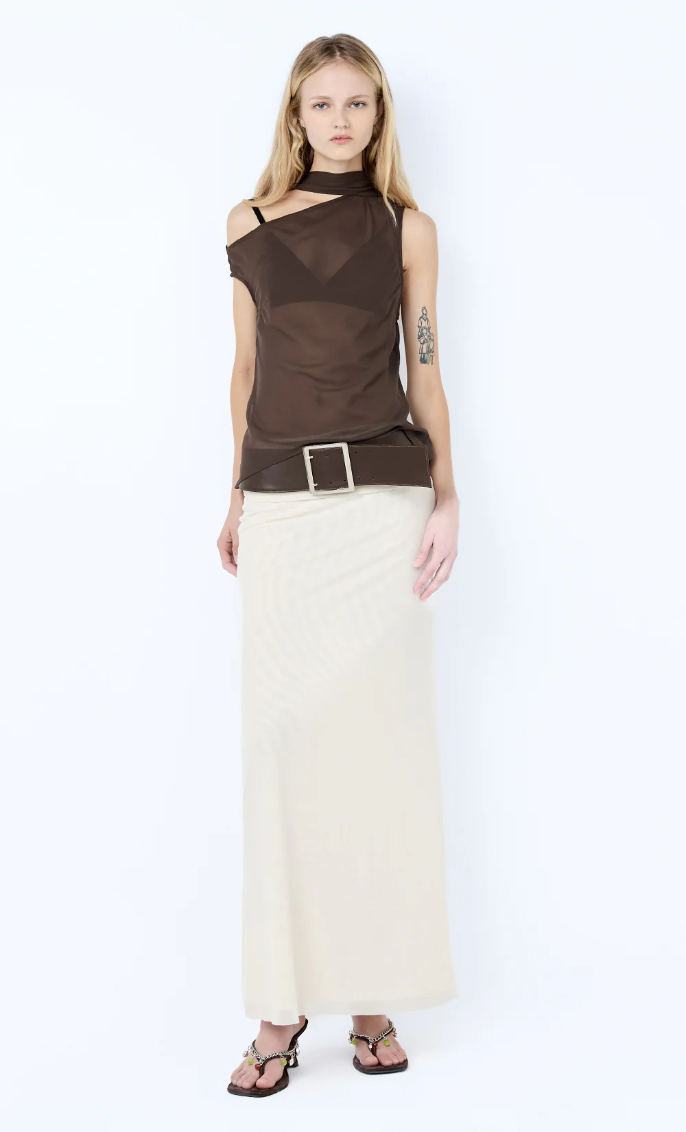 AUGUSTIN SCARF TOP - DARK CHOCOLATE - Image 3