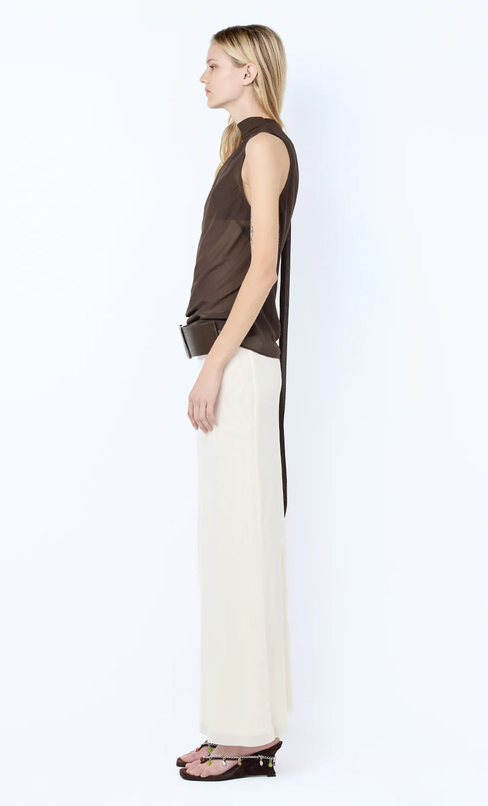 AUGUSTIN SCARF TOP - DARK CHOCOLATE - Image 4