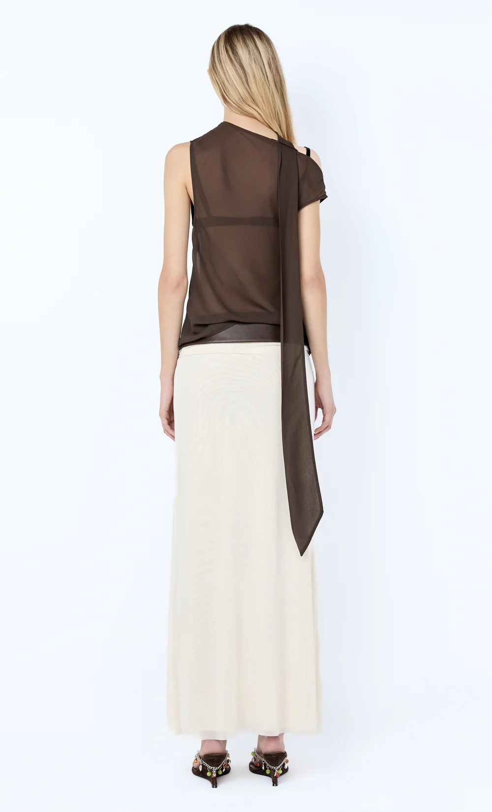 AUGUSTIN SCARF TOP - DARK CHOCOLATE - Image 5