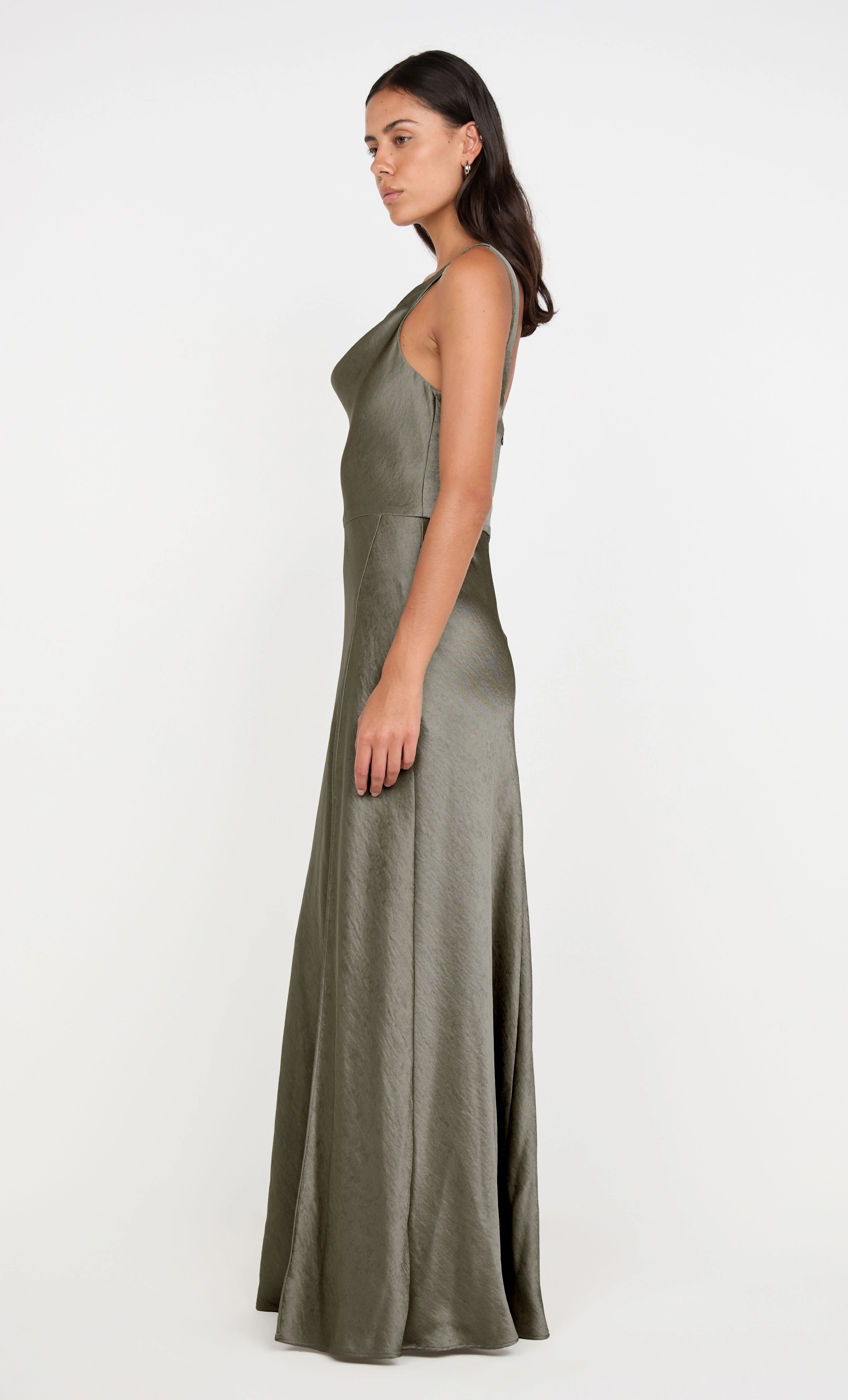 AUSTEN COWL NECK MAXI DRESS - DK WILLOW - Image 3