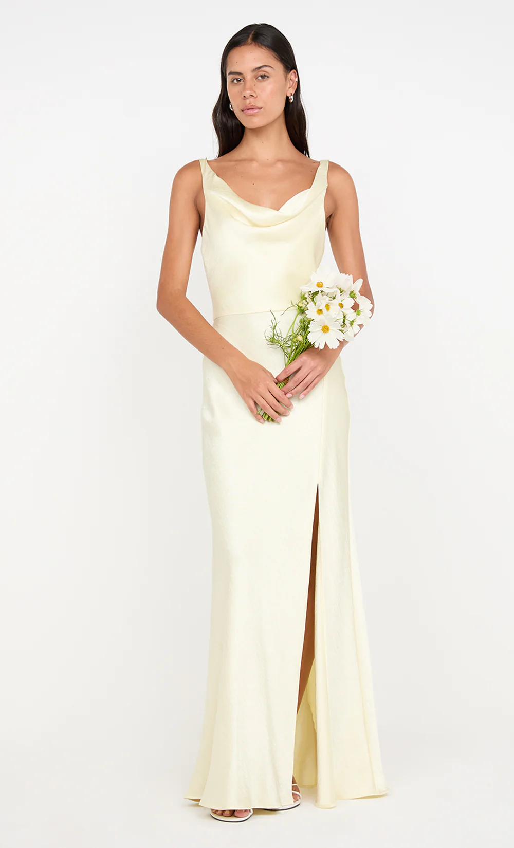 AUSTEN COWL NECK MAXI DRESS - ICE YELLOW - Image 2