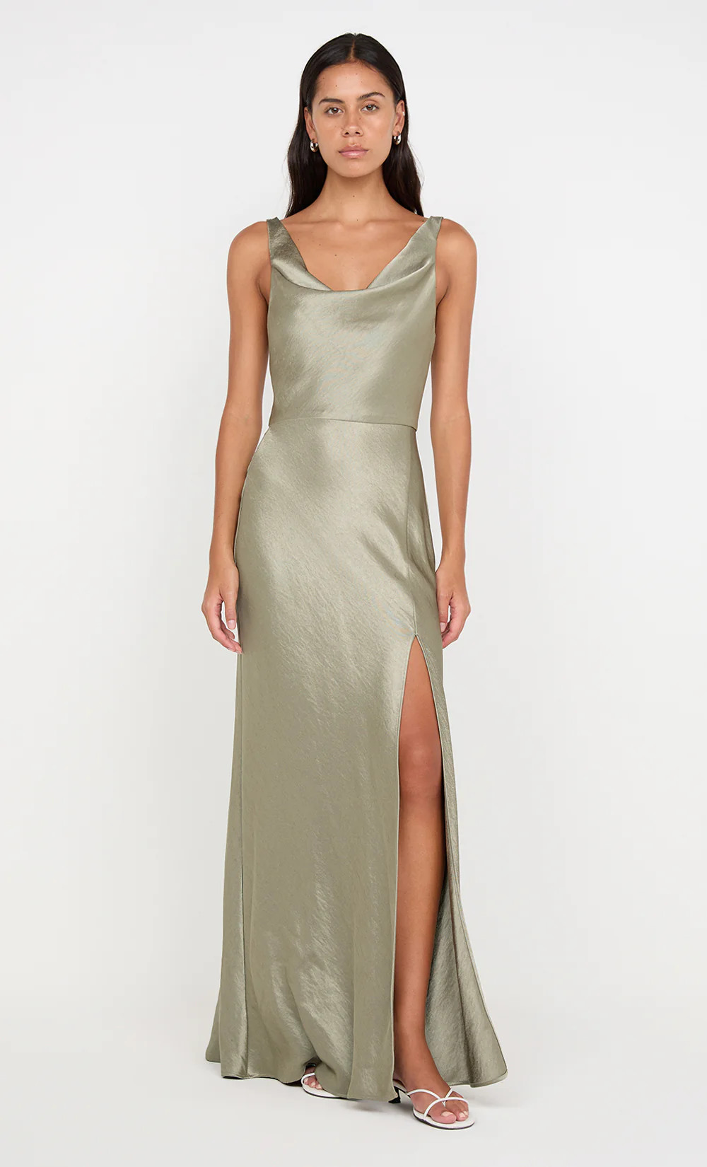 AUSTEN COWL NECK MAXI DRESS - SAGE - Image 5