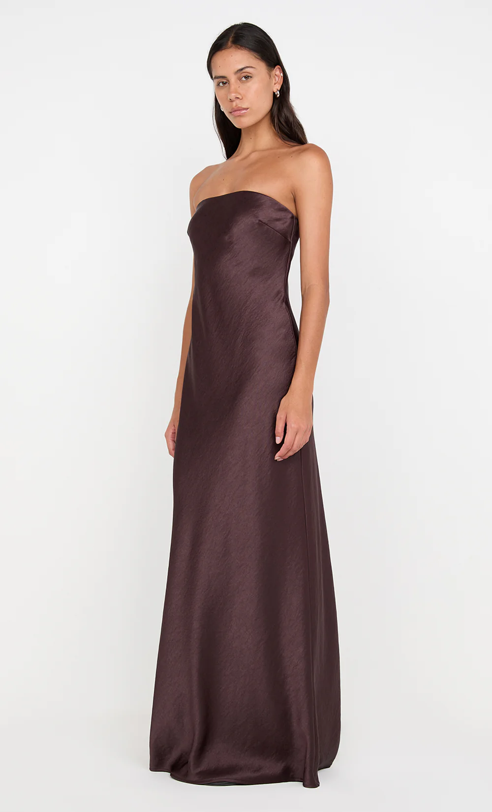 AUSTEN STRAPLESS MAXI DRESS - DARK CHOCOLATE - Image 3