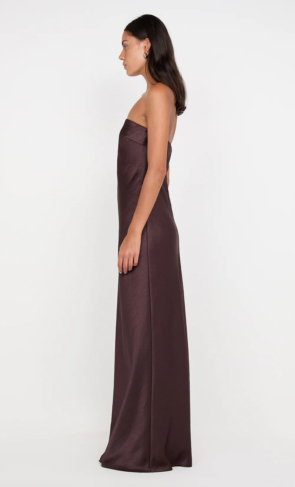 AUSTEN STRAPLESS MAXI DRESS - DARK CHOCOLATE - Image 4