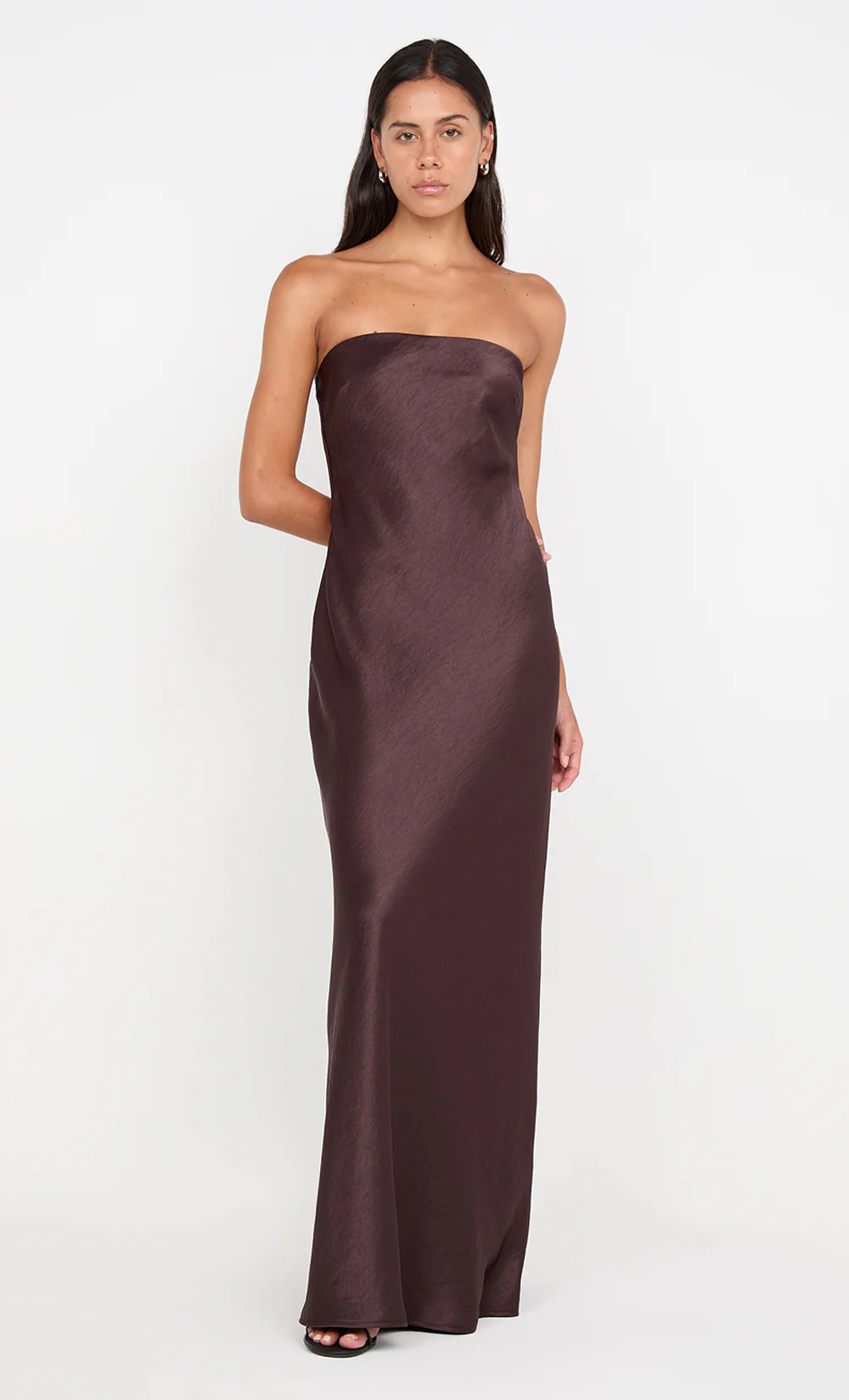 AUSTEN STRAPLESS MAXI DRESS - DARK CHOCOLATE - Image 5