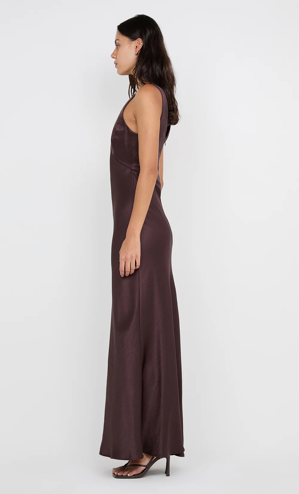 AUSTEN V NECK MAXI DRESS - DARK CHOCOLATE - Image 5