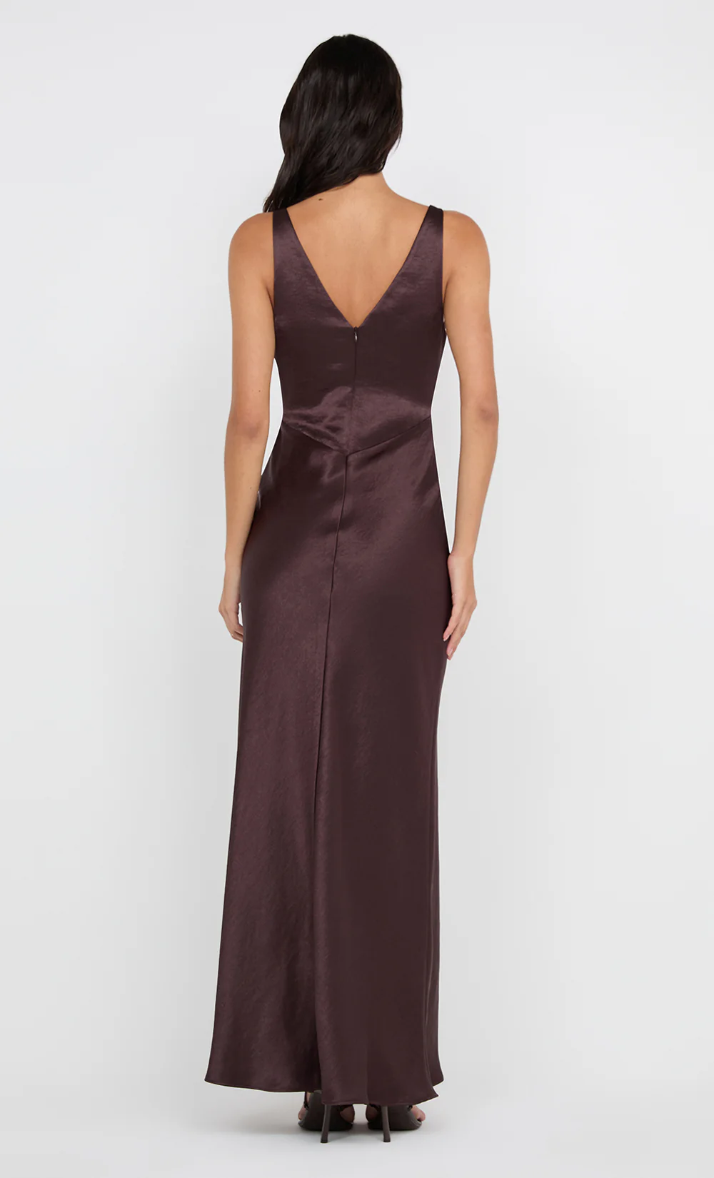 AUSTEN V NECK MAXI DRESS - DARK CHOCOLATE - Image 6