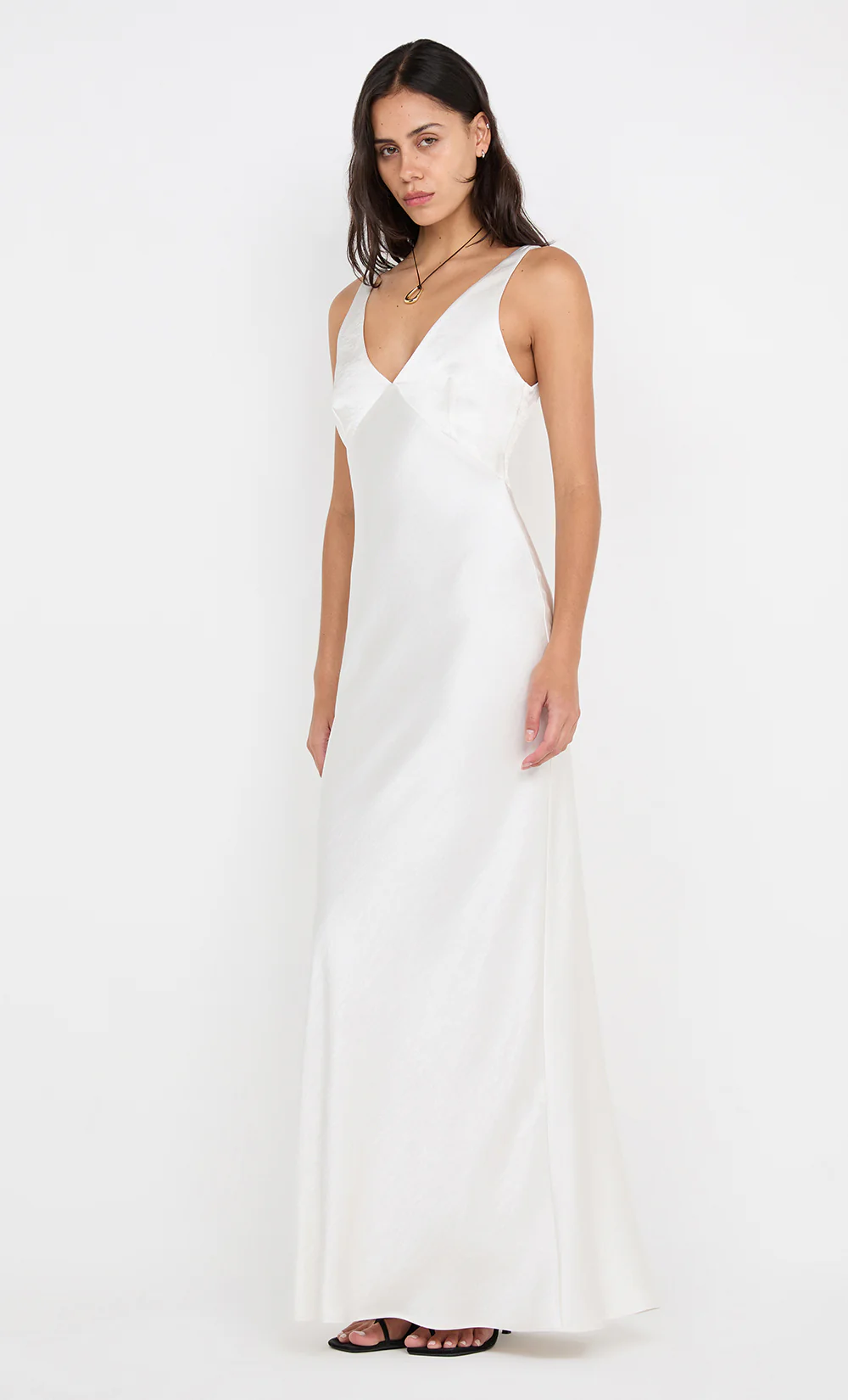 AUSTEN V NECK MAXI DRESS - IVORY - Image 2