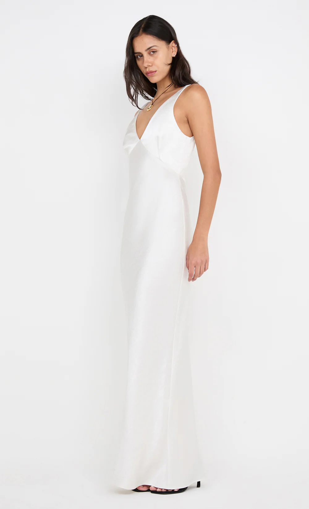 AUSTEN V NECK MAXI DRESS - IVORY - Image 3