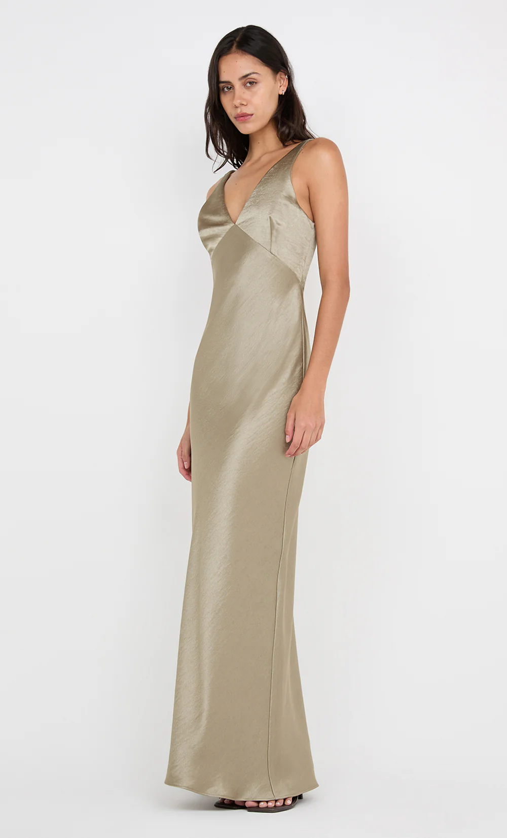 AUSTEN V NECK MAXI DRESS - SAGE - Image 4