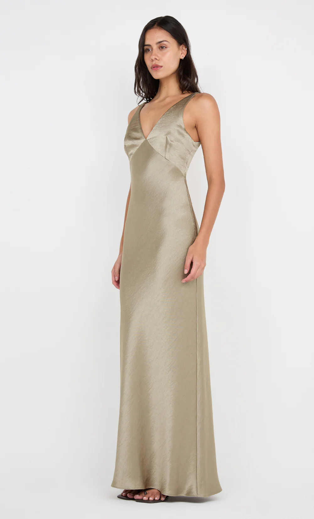AUSTEN V NECK MAXI DRESS - SAGE - Image 5