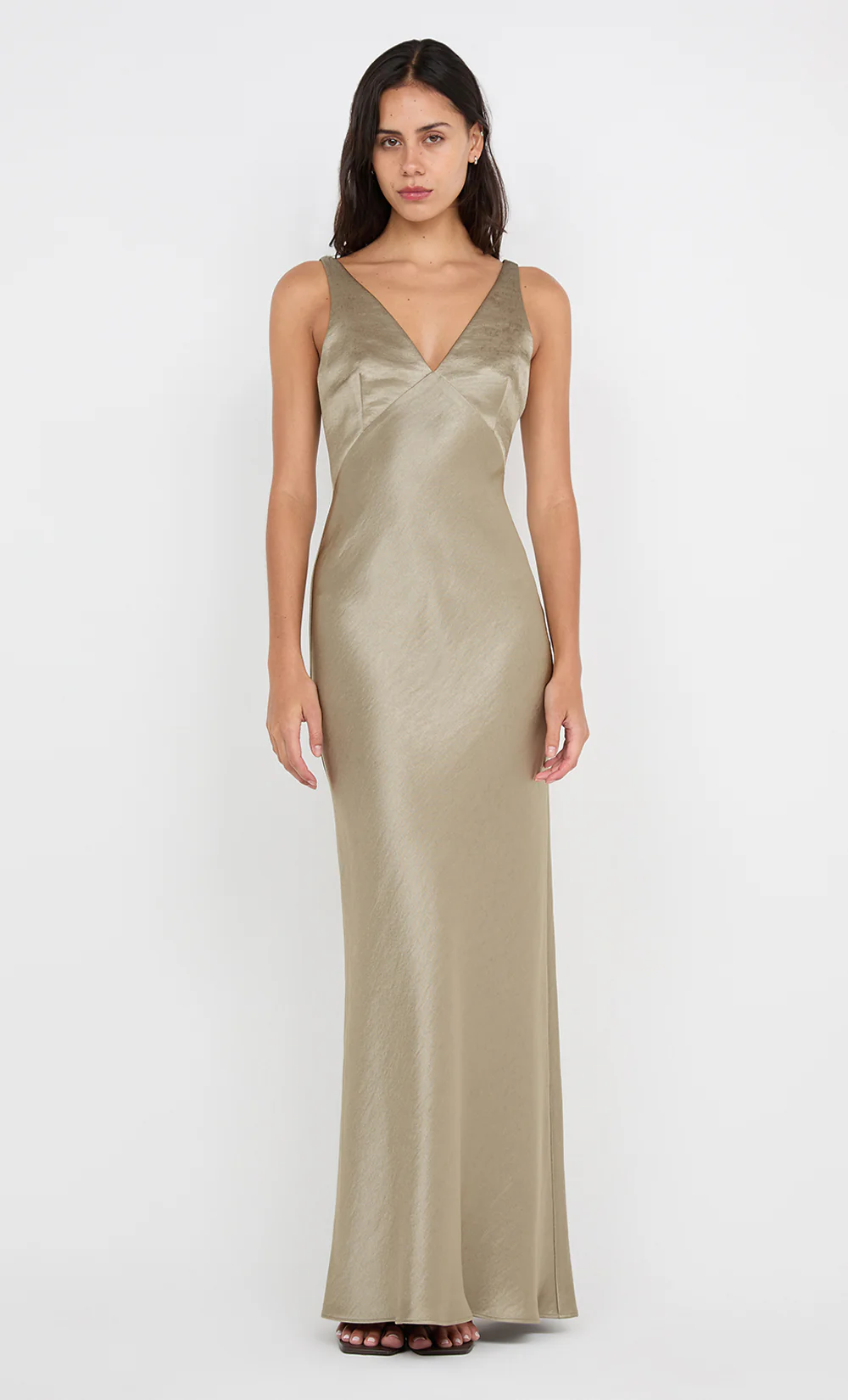 AUSTEN V NECK MAXI DRESS - SAGE - Image 8