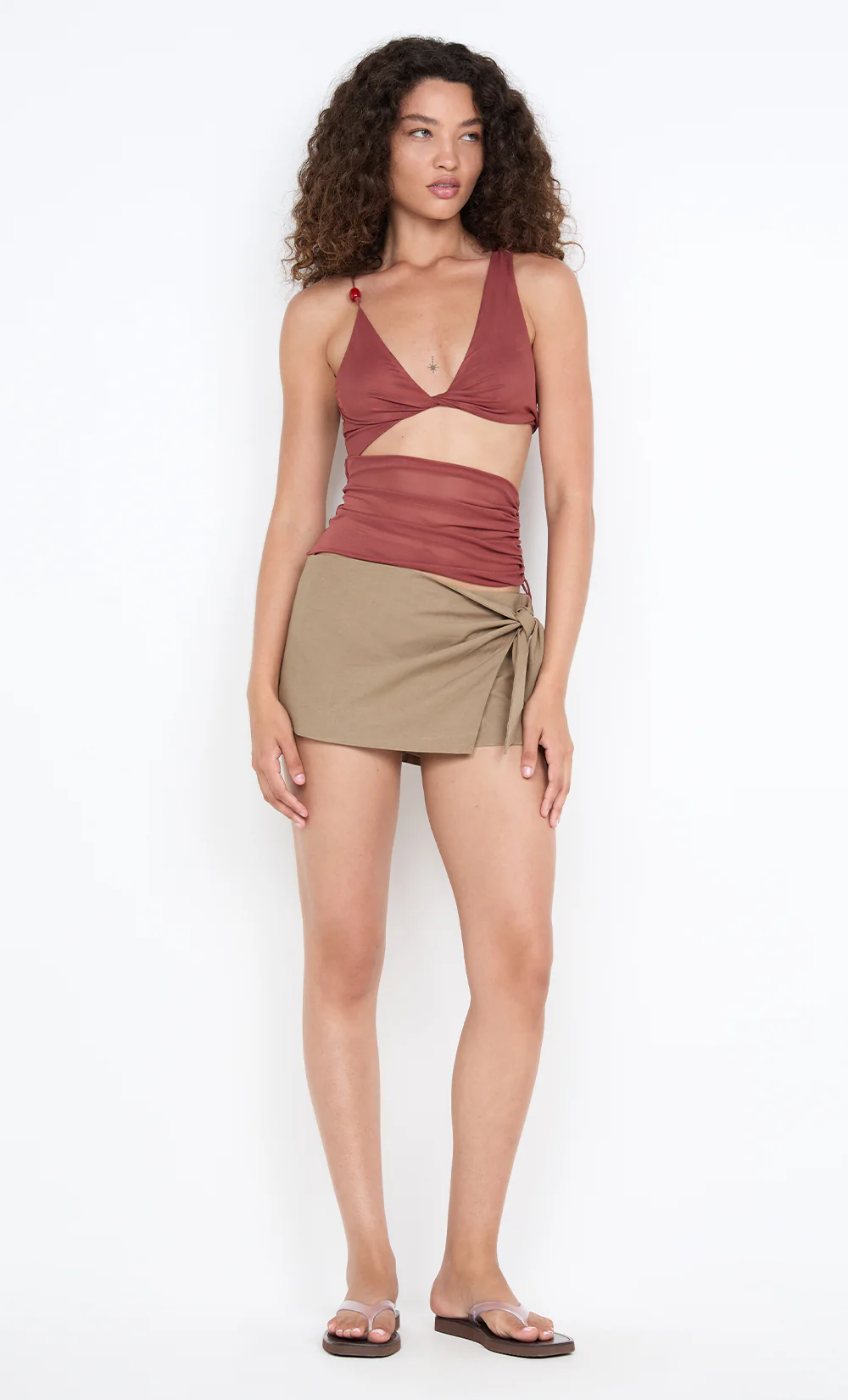 AYLA CUT OUT TOP - RUST - Image 2