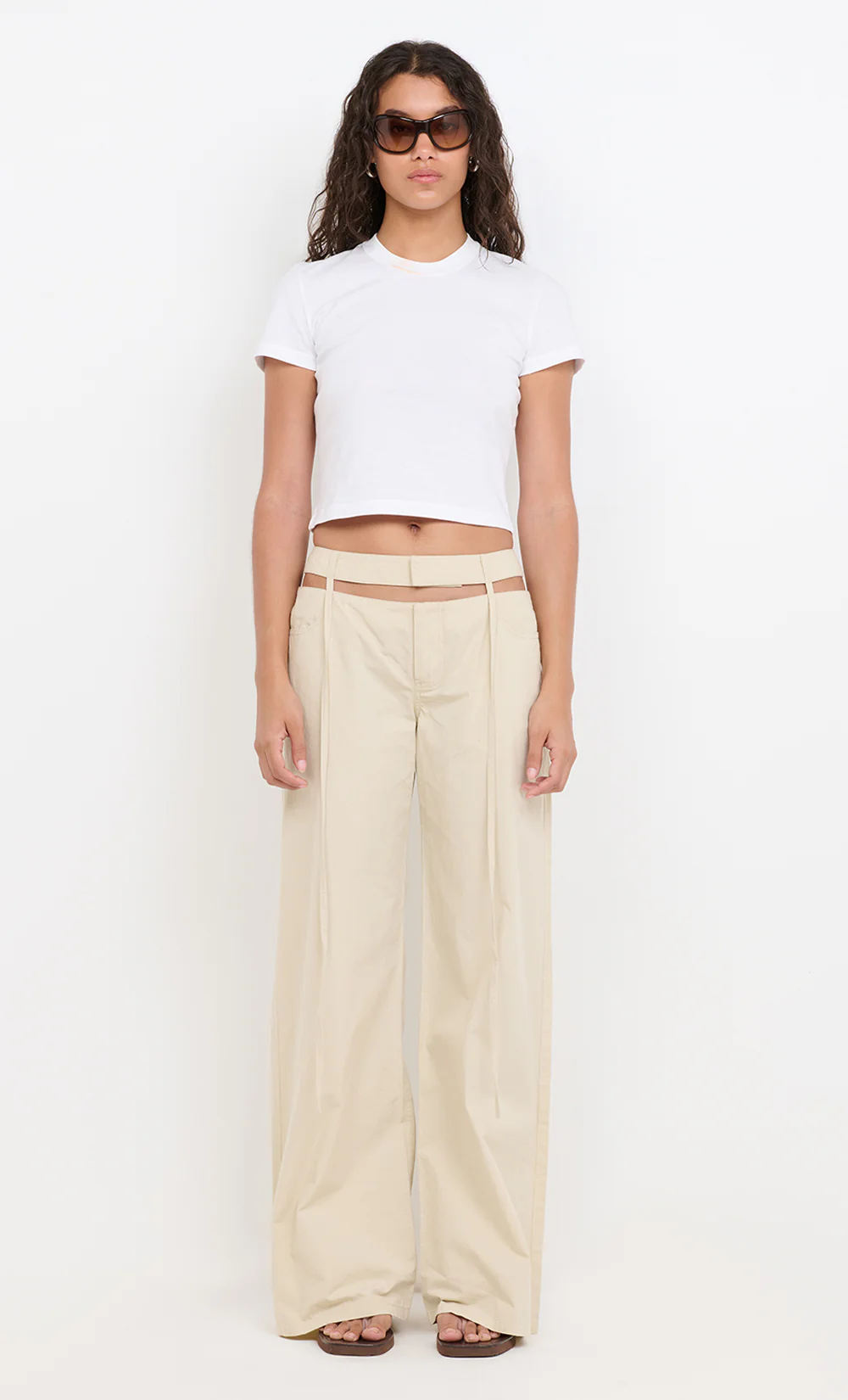 AZULA WIDE LEG PANT - STONE/GREY