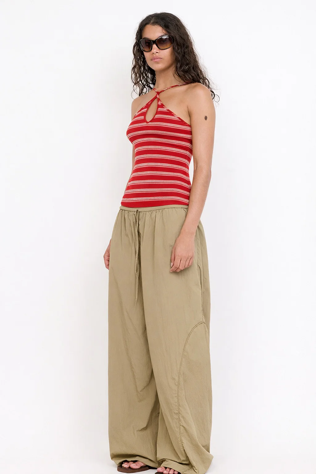 BENNI KEYHOLE TANK - BURNT RED/BUTTER STRIPE - Image 3