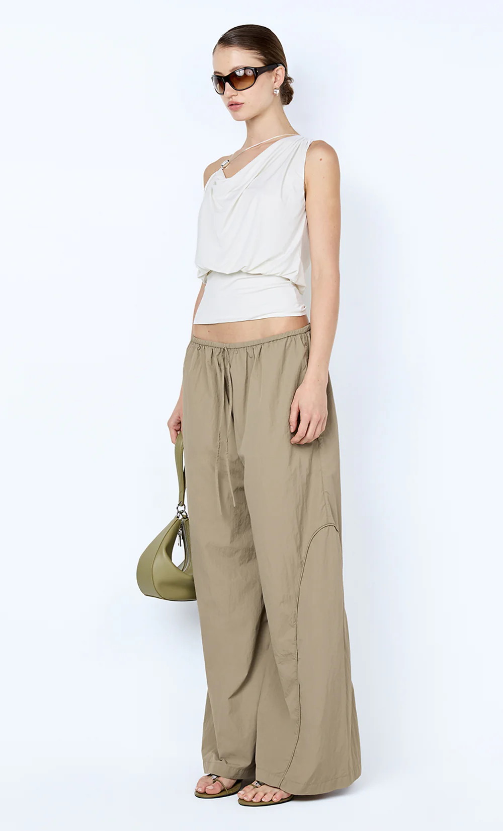 BRIGITTE COWL ASYM TOP - SNOW - Image 2