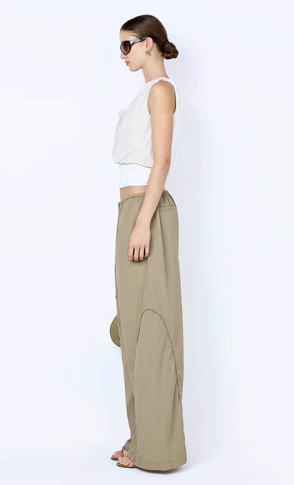 BRIGITTE COWL ASYM TOP - SNOW - Image 3