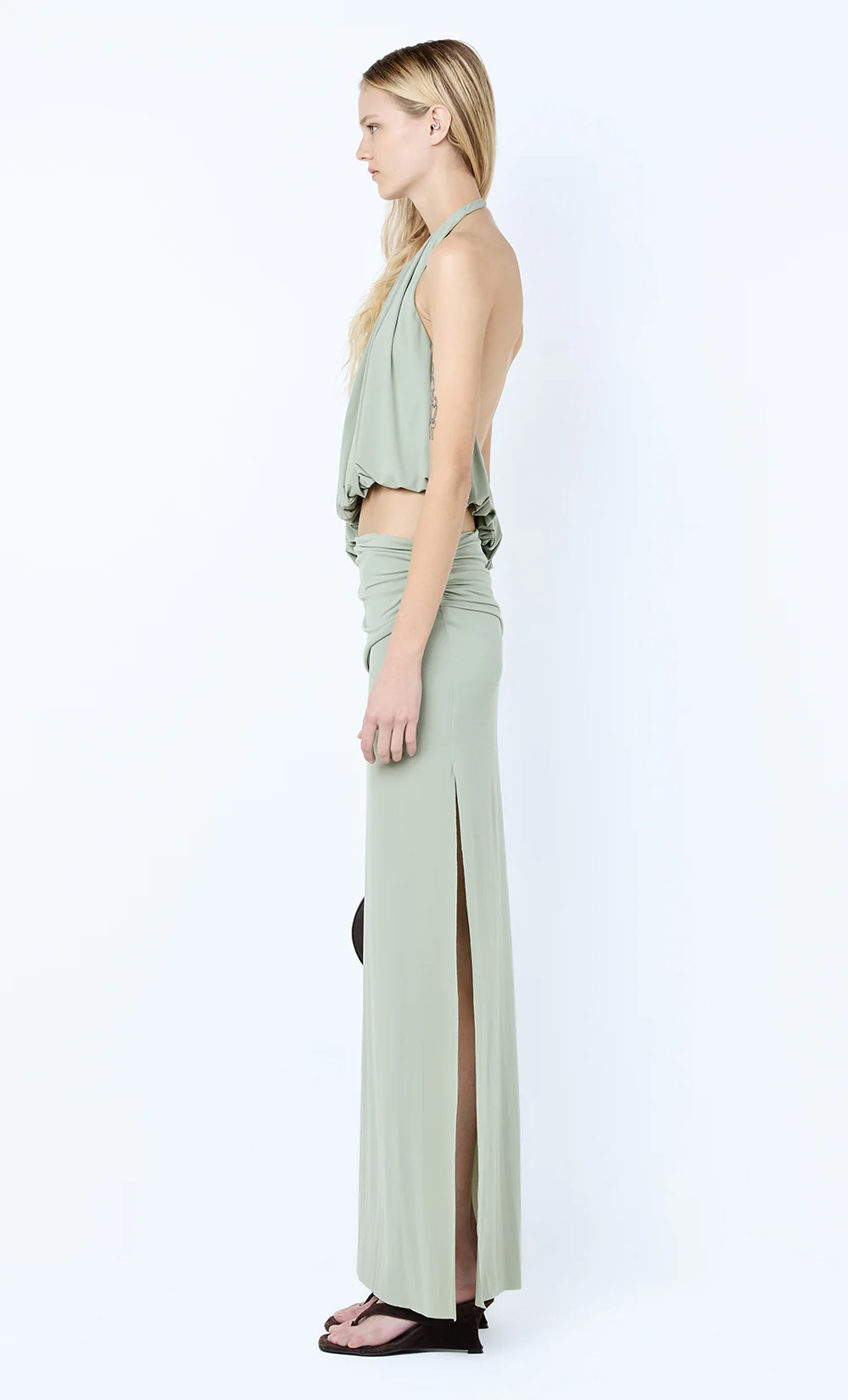 CADENCE RACER MAXI DRESS - PISTACHIO - Image 5