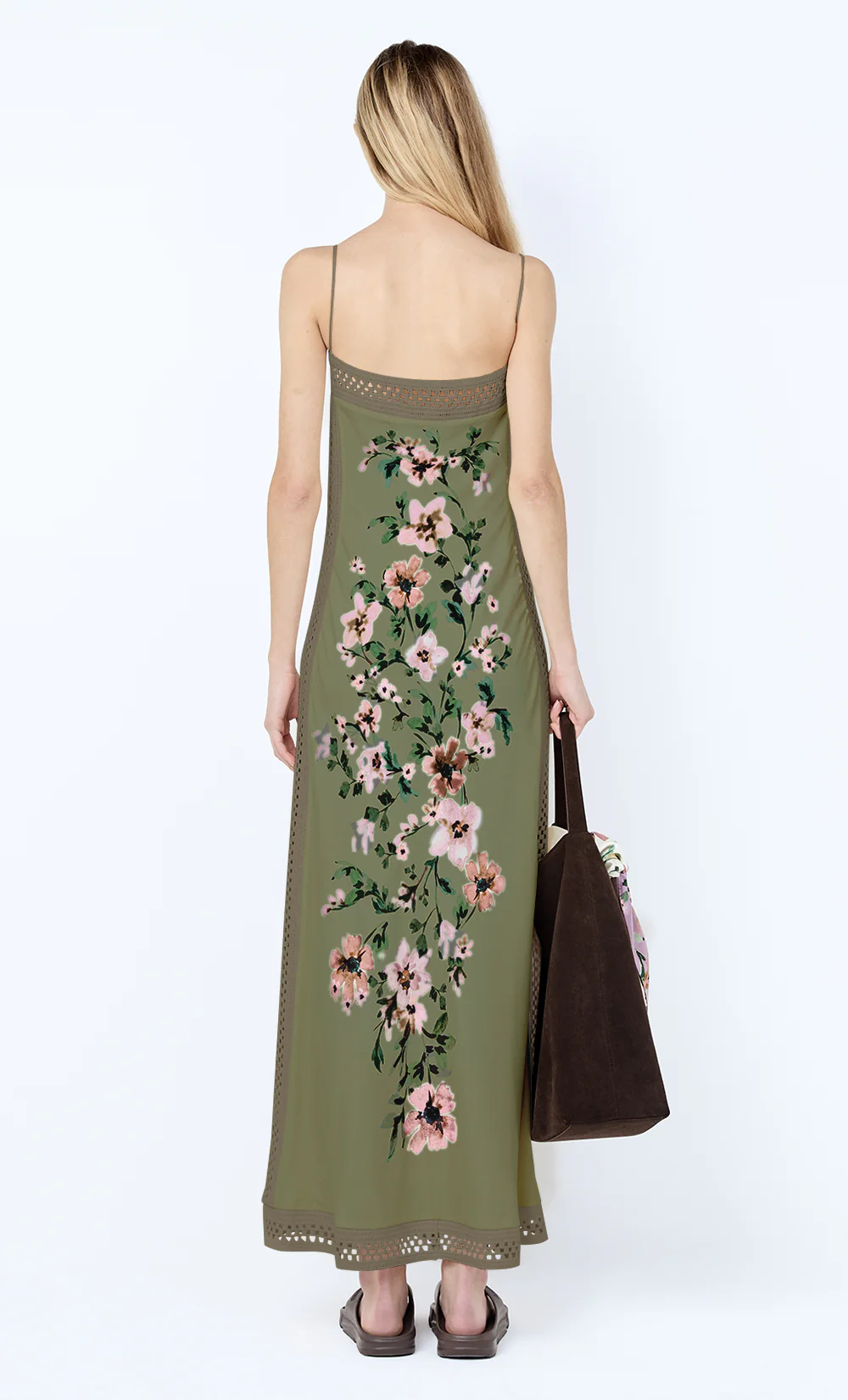 CAMELIA MAXI DRESS - OLIVE GARDENIA FLORAL - Image 4