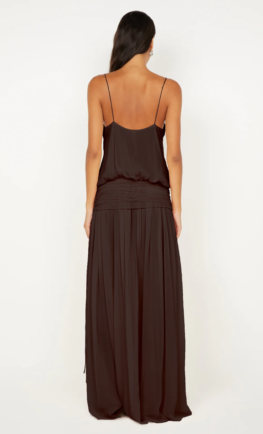 CAMILLE BLOUSON DRESS - DARK CHOCOLATE - Image 4