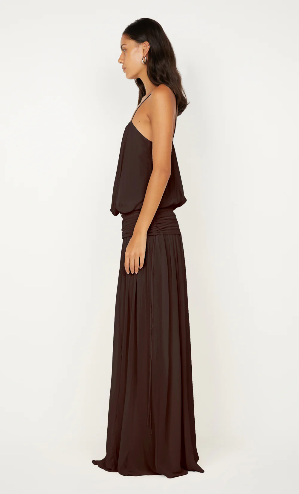 CAMILLE BLOUSON DRESS - DARK CHOCOLATE - Image 5