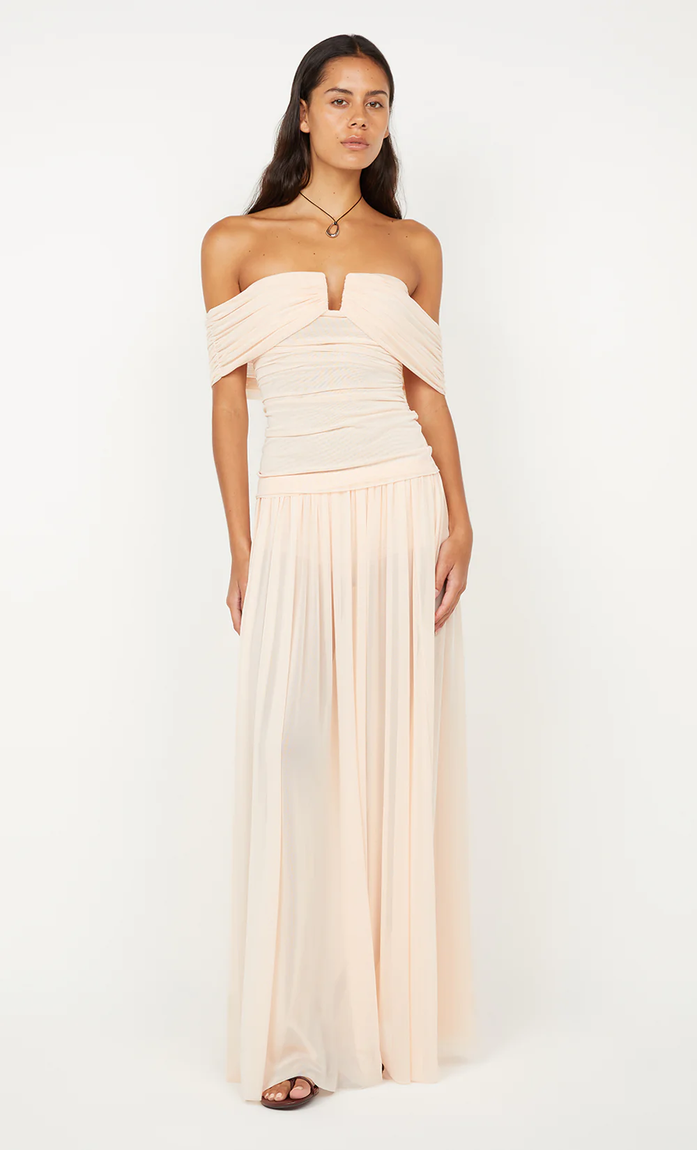 CAMILLE OFFSHOULDER TOP - PEACH - Image 3