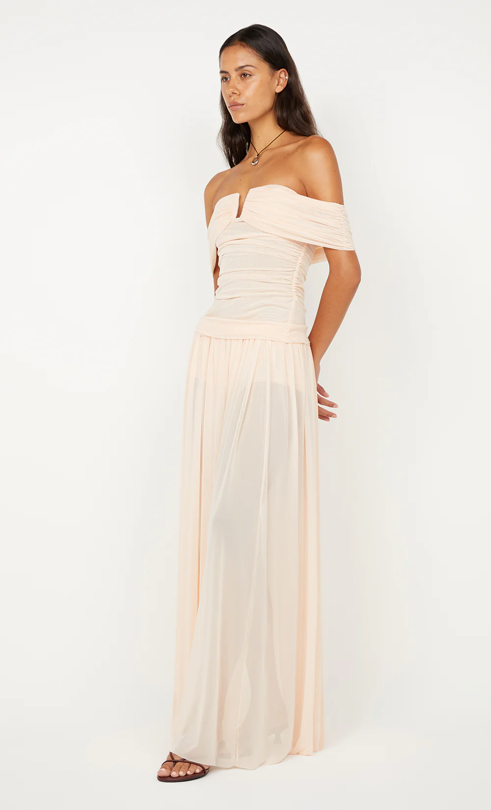 CAMILLE OFFSHOULDER TOP - PEACH - Image 5