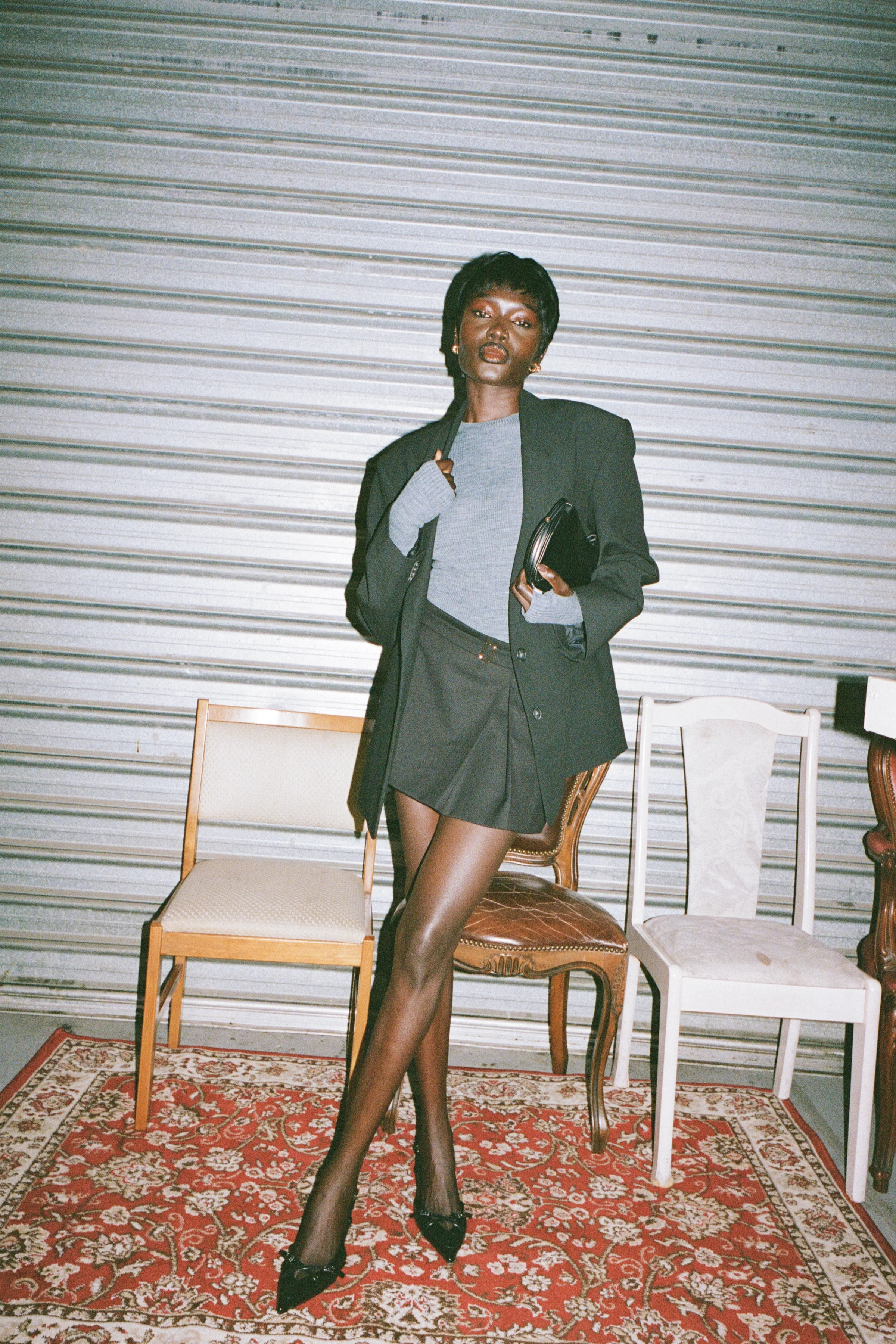 CARLSON MINI SKIRT - BLACK - Image 6