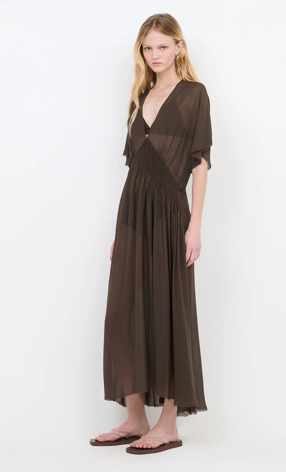 CASCADE MAXI DRESS - DARK CHOCOLATE - Image 2