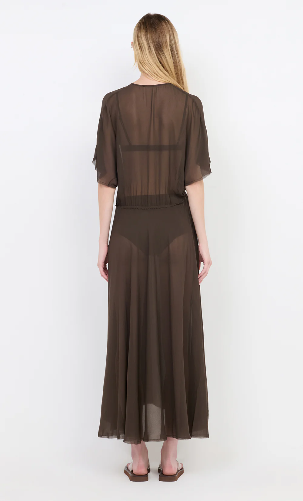 CASCADE MAXI DRESS - DARK CHOCOLATE - Image 3