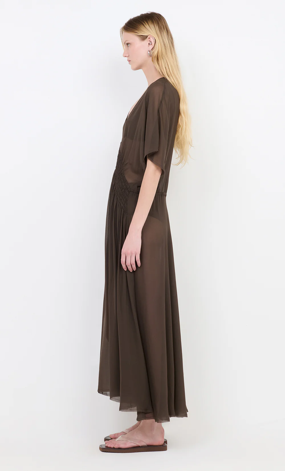 CASCADE MAXI DRESS - DARK CHOCOLATE - Image 4